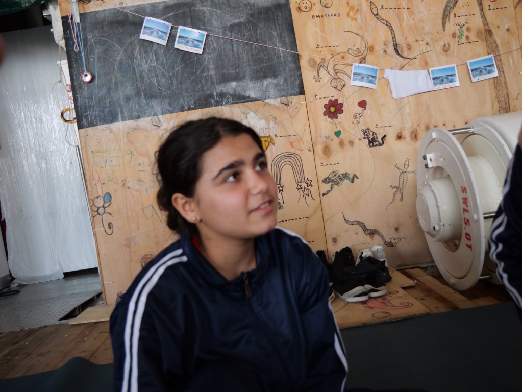 Zareen, Dilba's 14-year-old cousin, navigated her way through Libya and crossed the Mediterranean with her elderly aunt. Her mother and brother stayed in Syria | February, 2024 | Photo: Sou-Jie van Brunnersum