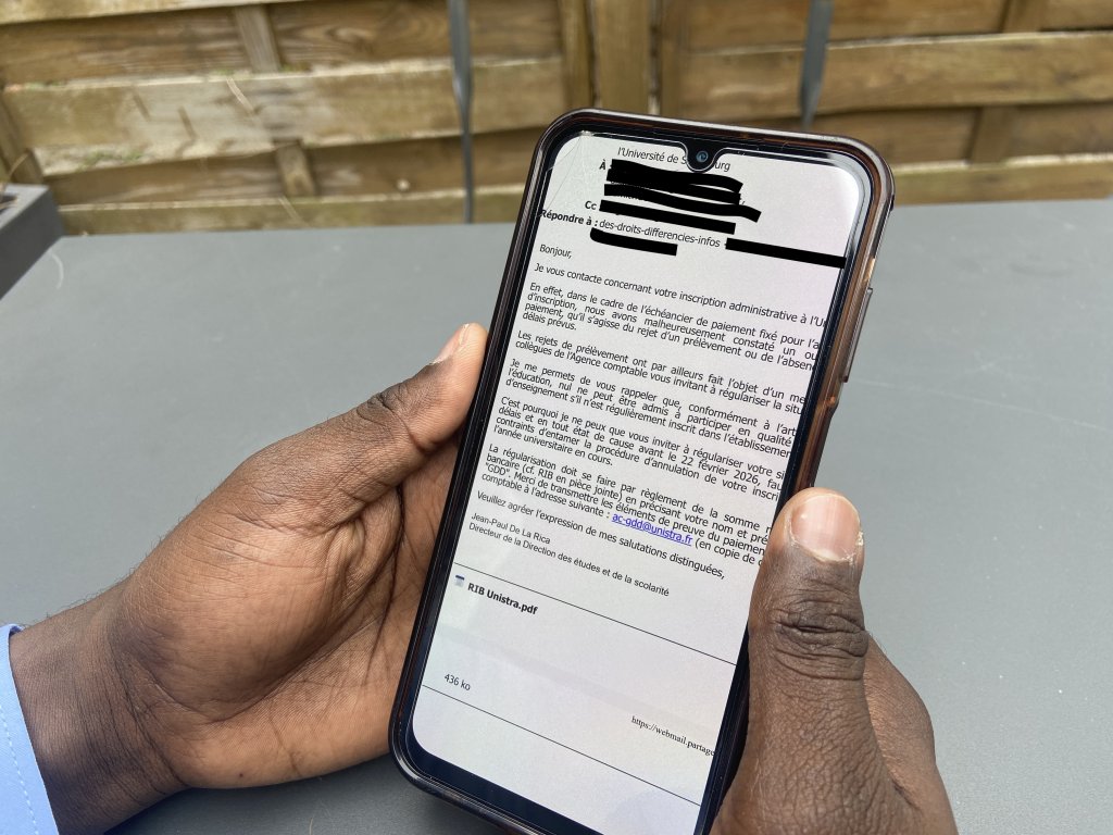 Hamit Wachi Allatchi received an email from the University of Strasbourg threatening to deregister him if he did not finish paying the required fees | Photo: InfoMigrants