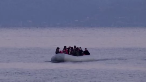 A migrant boat in the Aegean Sea. Photo: Reuters