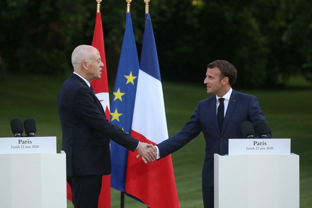 File photo: Tunisian and French presidents Kaïs Saïed and Emmanuel Macron in Paris, 22 June 2020 | Photo: Christophe Petit Tesson / AFP