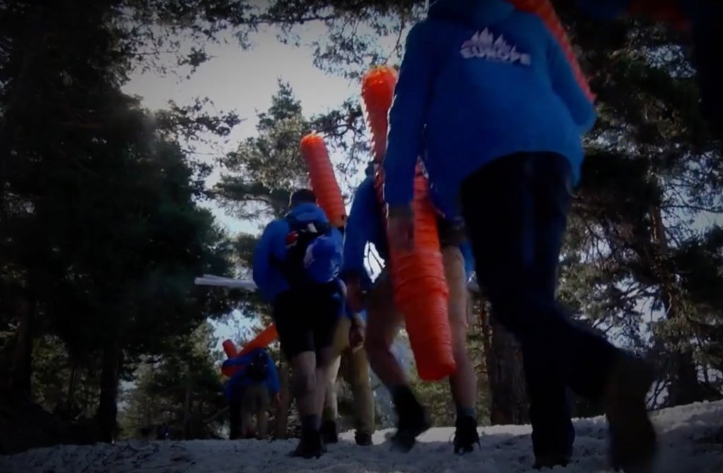 Members of Generation Identity in France tried to block a pass in the Pyrenees, on the French-Spanish border, in January 2021 | Screenshot from YouTube