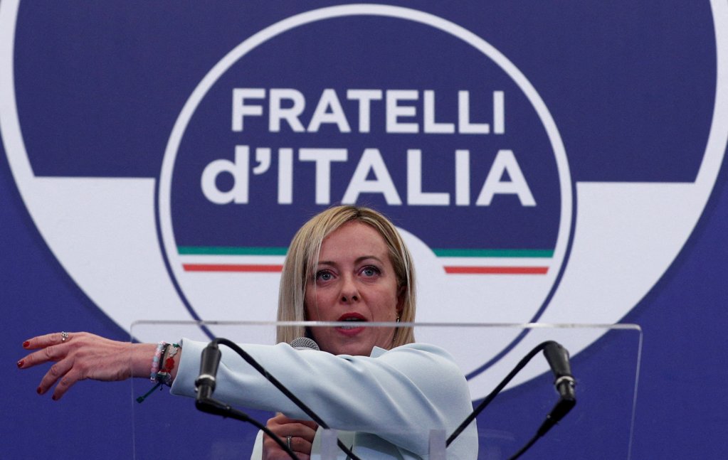Fratelli d'Italia leader Giorgia Meloni speaks at her party's headquarters during the national elections night in Rome, Italy on September 26, 2022 | Photo: Reuters