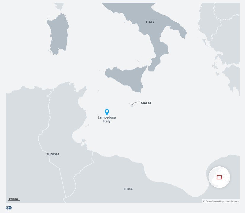 Another deadly shipwreck took place near the Italian island of Lampedusa. More than 140 migrants have died or gone missing in the Central Mediterranean since the start of this year alone | Photo: DW