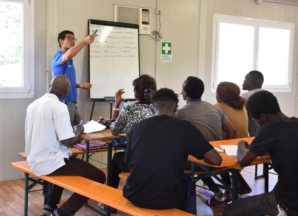 Refugees at the University of Catania | Photo: ANSA/O. Scardino