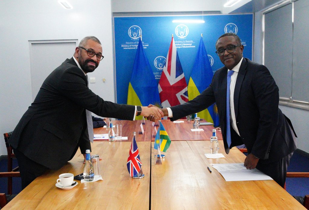 From file: The current Home Secretary, James Cleverly (L), visited Rwanda in December and continues to espouse the policy, signing a new accord with Rwandan Foreign Minister Vincent Biruta (R) | Photo: Reuters