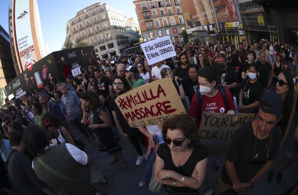 From file: Hundreds of people attend a protest against the Spanish police action in the Melilla border in Madrid, Spain, 26 June 2022 | Photo: David Fernandez / EPA