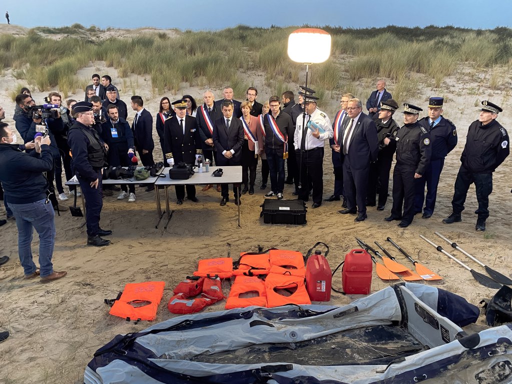 French Minister of the Interior Gérald Darmanin visits the dunes near Calais on October 9, 2021 | Photo: Louis Witter