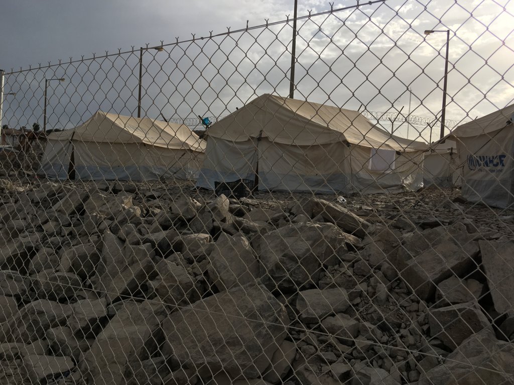 L’espace de quarantaine dans le camp de Lesbos, le 7 octobre 2020 | Photo : Marion MacGregor / InfoMigrants