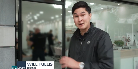 Britain's ITV news accompanied an immigration enforcement team to a raid on a Bristol nail salon, where officers carried out three arrests, reported Will Tullis | Source: Screenshot ITV news
