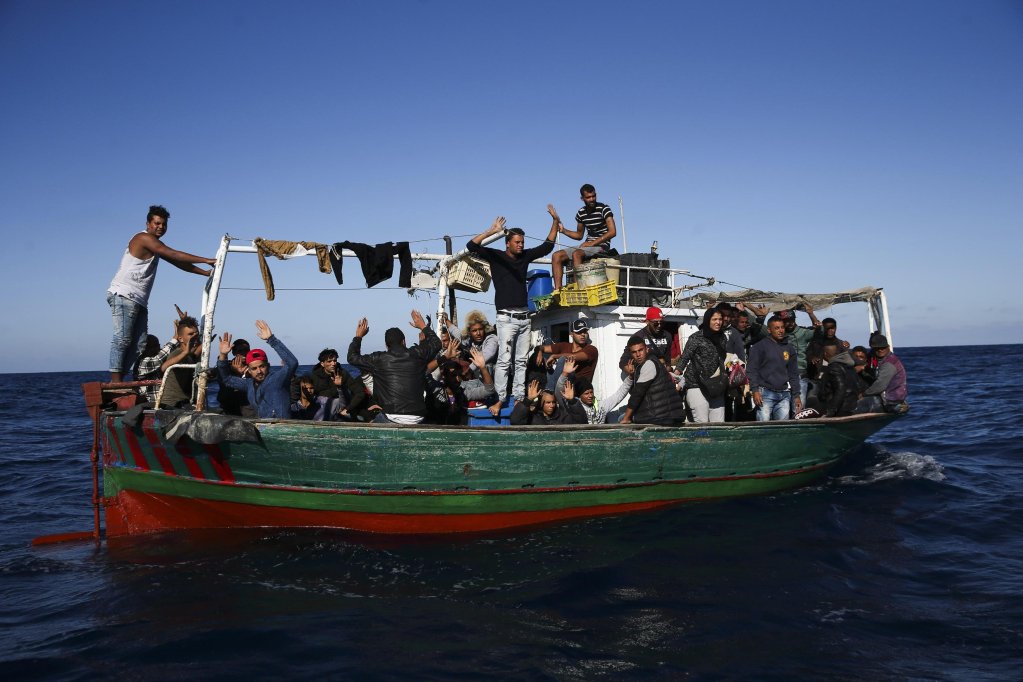From file: A boat with migrants aboard heading to Italy, intercepted off the coast of Tunisia | Photo: EPA/JOSE SENA GOULAO