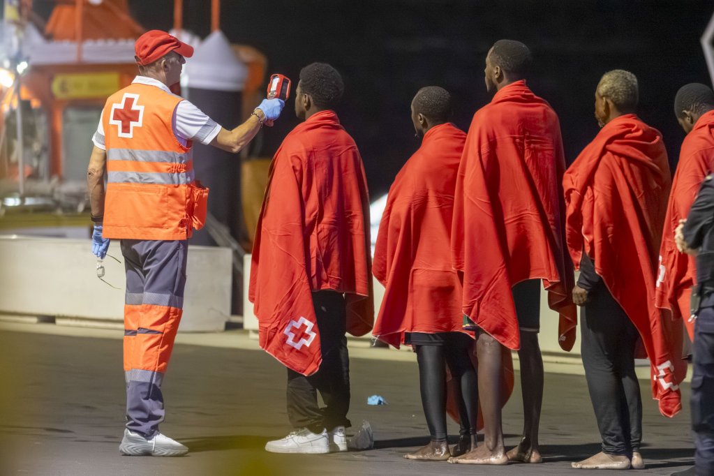 Many of the people who arrived on Lanzarote on July 8, 2026 were reportedy in poor health after setting of from Tan Tan in Morocco across the Atlantic | Copyright: Adriel Perdomo / EFE / ANSA