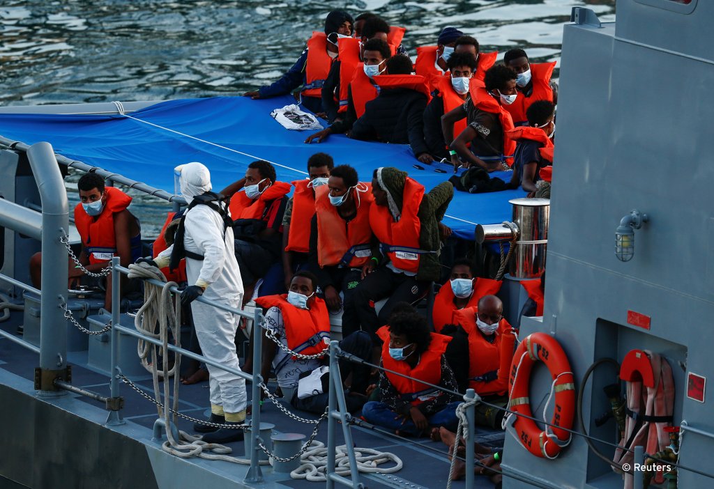 Rescued migrants are rarely seen disembarking in Malta, like this group seen in July, 2020 | Photo: REUTERS
