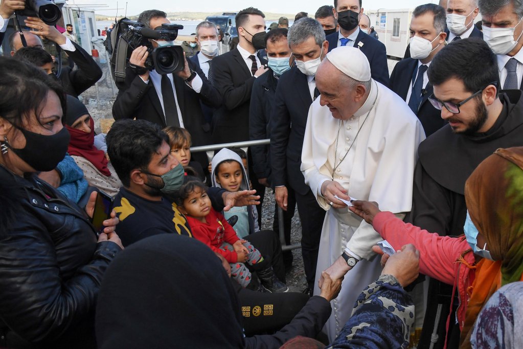 Pope Francis meets migrants on the Greek Island of Lesbos, 5 December 2021 | Photo: ANSA/ALESSANDRO DI MEO