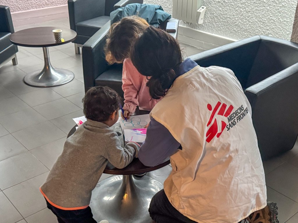 MSF héberge en ce moment dans l'hôtel une dizaine d'enfants de moins de six ans. Crédit : MSF / Mohammad Ghannam