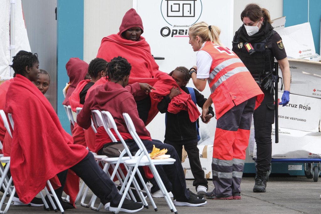File photo: A group of migrants are assisted by members of the Red Cross after they were rescued by Maritime Rescue near the island of Tenerife Spain on 21 January 2025 | Photo: EPA/ALBERTO VALDES