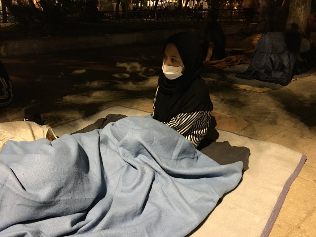 A homeless woman in Victoria Square, October 2020 | Photo: Marion MacGregor/InfoMigrants