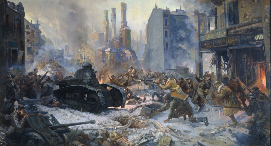Conquest of Vyborg in 1940 during the Soviet-Finnish Winter War. Painting, 1941, by Alexander Alexandrovich Blinkow | Photo: akg-images/picture-alliance