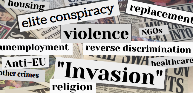 File photo: Narrative themes that emerged in the EPC research into disinformation about migration | Source: Screenshot from the 2020 EPC report "Fear and Lying in the EU" online