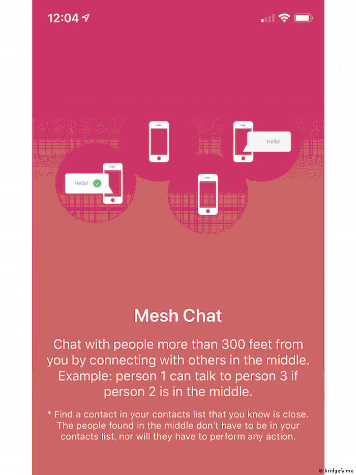 Bridgefy enables internet-free communication between smartphones | Source: bridgefy.me