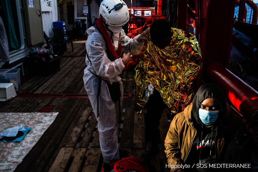 Many of those rescued describe 'harrowing stories of violence and abuse experirenced in Libya,' says SOS Mediterranee | Source: Hippolyte / SOS Mediterranee Twitter @SOSMedIntl