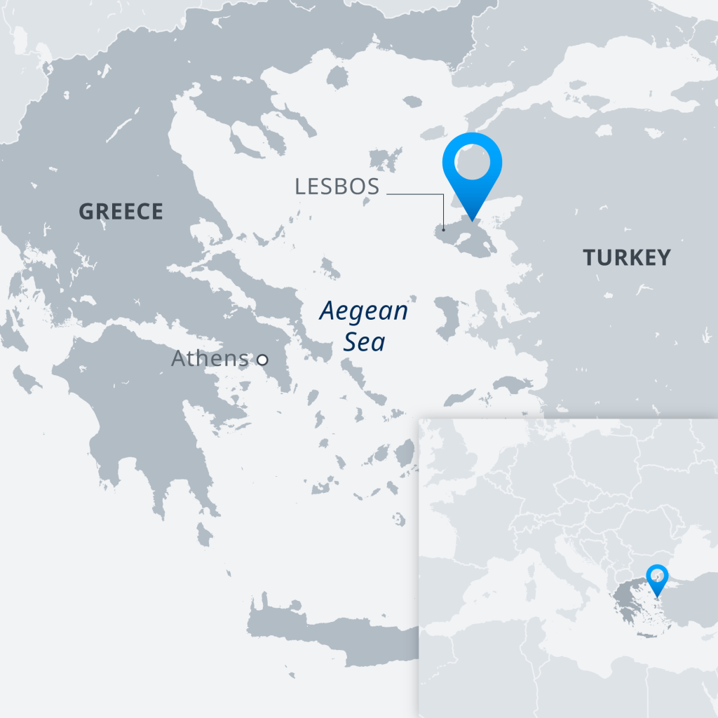 Maps showing location of Lesbos | Credit: DW