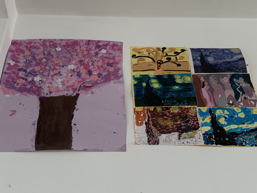 Pictures adorn the walls from the women and girls various activities | Photo: Emma Wallis / InfoMigrants