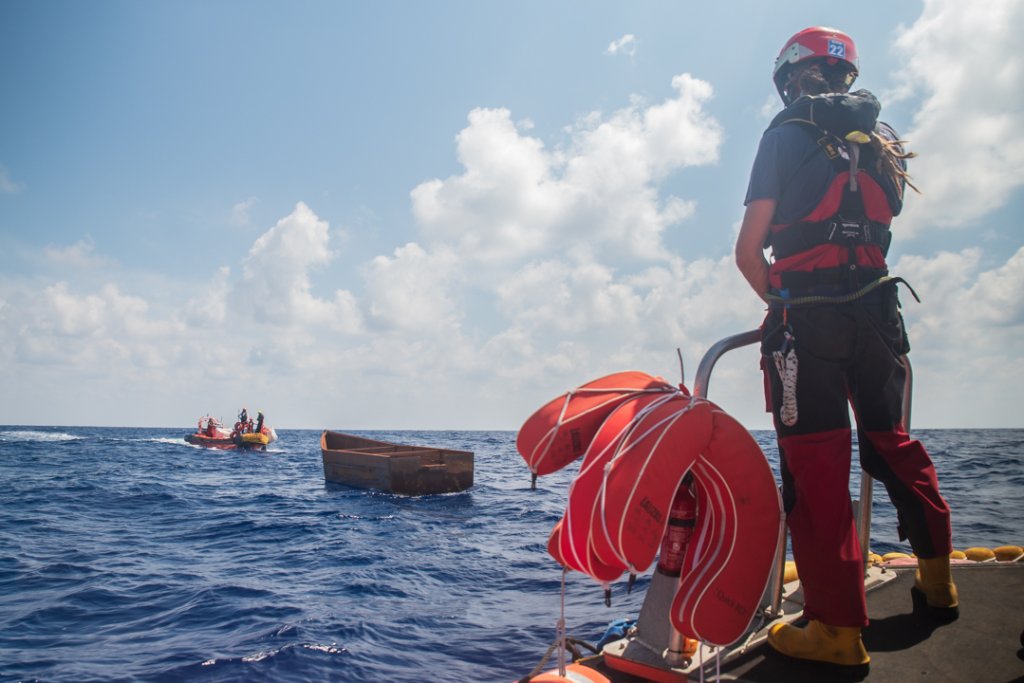 The Ocean Viking ship rescued 68 shipwrecked people from a wooden boat that departed from Zuwara, Libya in September 2023 | Photo: Alisha Vaya / SOS Mediterranee