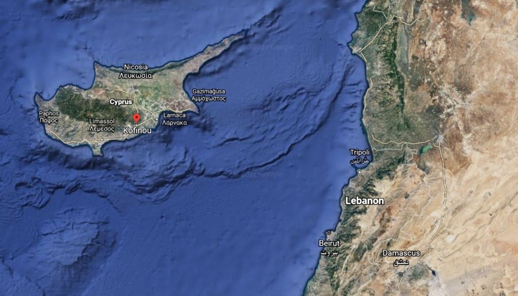 Located about 40 km south of Cyprus’s capital, Kofinou hosts hundreds of asylum seekers from the Middle East and Africa | Photo: Google Earth