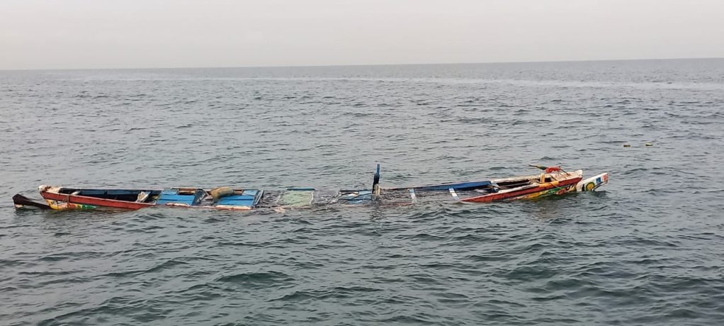 La pirogue a fait naufrage quelques heures seulement après son départ de Mbour, le 8 septembre 2024. Crédit : marine sénégalaise