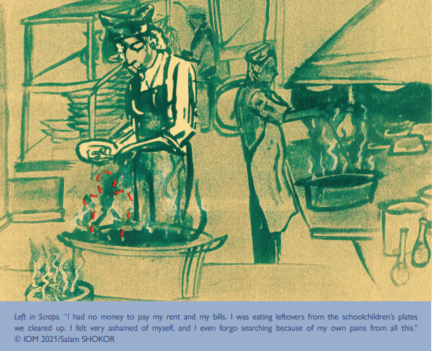 The IOM provided illustrations in its report to portray the multiple layers of hardship that migrants face without even beginning to deal with searching for their loved ones | Source: IOM