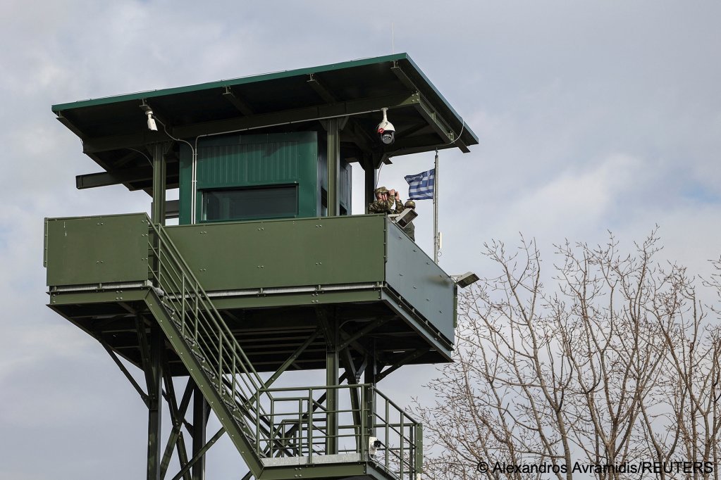 Un poste de surveillance à la frontière entre la Grèce et la Turquie, près du village de Poros, le 21 janvier 2023. Crédit : Reuters