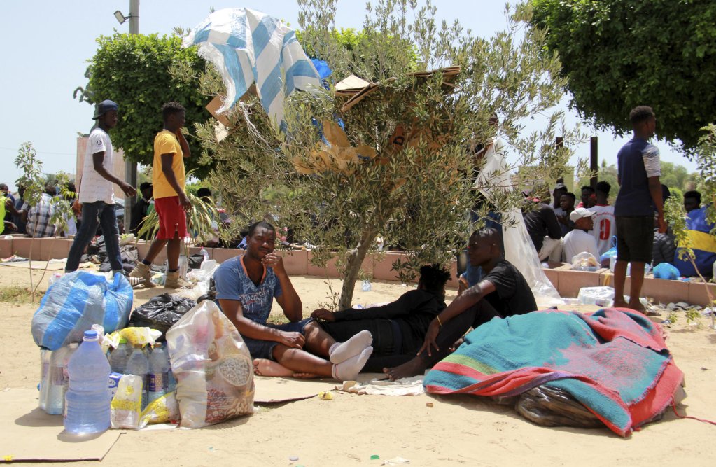 From file: Migrants rest during a gathering in the city of Sfax on the eastern coast of Tunisia, in this photo taken on July 7, 2023 | Photo: AP