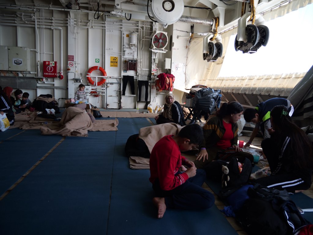 In the first half of 2024, unaccompanied children made up 14 percent of irregular migrants arriving by sea in Italy, while accompanied children made up five percent | Geo Barents Central Mediterranean Sea, February, 2024 | Photo: Sou-Jie van Brunnersum