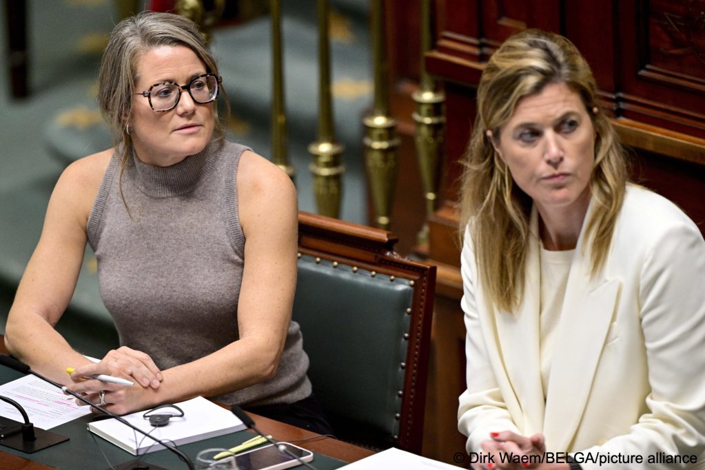 Asylum and Migration Minister Anneleen Van Bossuyt and Minister of Justice Annelies Verlinden are pictured during a plenary session of the Chamber at the Federal Parliament in Brussels on 09 October 2025 | Photo: Dirk Waem / BELGA / picture alliance