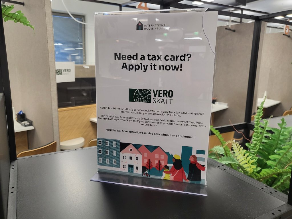 Information about tax cards at the International House Helsinki | Photo: Ben Bathke/InfoMigrants