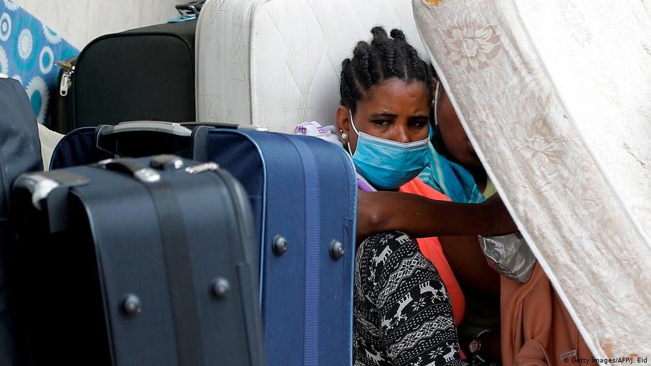 Ethiopian domestic workers seen at the country's embassy in Lebanon, where many used to work as domestic helpers before COVID | Photo: Getty Images/AFP/J.Eid