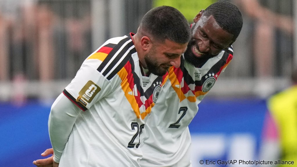 Germany's Deniz Undav (right) celebrates his goal against Curacao with teammate Antonio Rüdiger on June 14, 2026 | Photo: Eric Smith/AP
