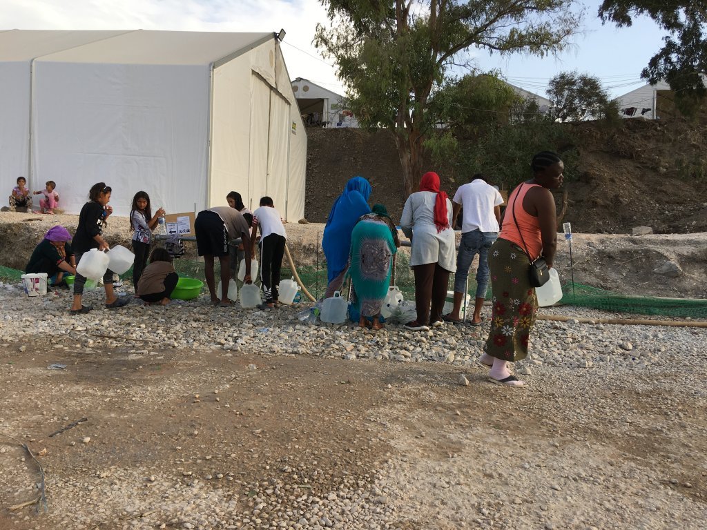 Les points d’eau du camp de Lesbos, le 7 octobre 2020 | Photo : Marion MacGregor / InfoMigrants