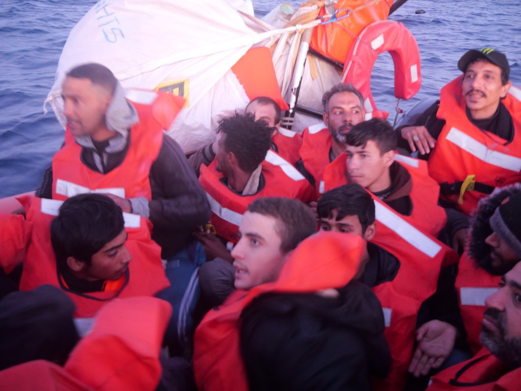 The three men from Gujarat shared the wooden boat with 130 other migrants, most of them from Syria | Geo Barents Central Mediterranean Sea, February, 2024 | Photo: Sou-Jie van Brunnersum