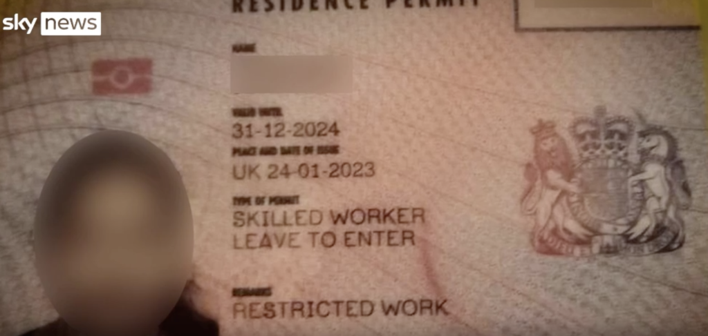 Migrants are being smuggled into the UK using the skilled worker visa / Screenshot: skyNews