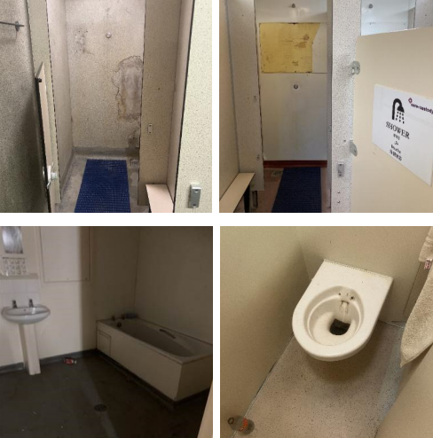 Examples of poor hygine, mould and broken facilities inside Harmondsworth IRC, taken by inspectors in February 2024 | Photo: HM Inspectorate of Prisons
