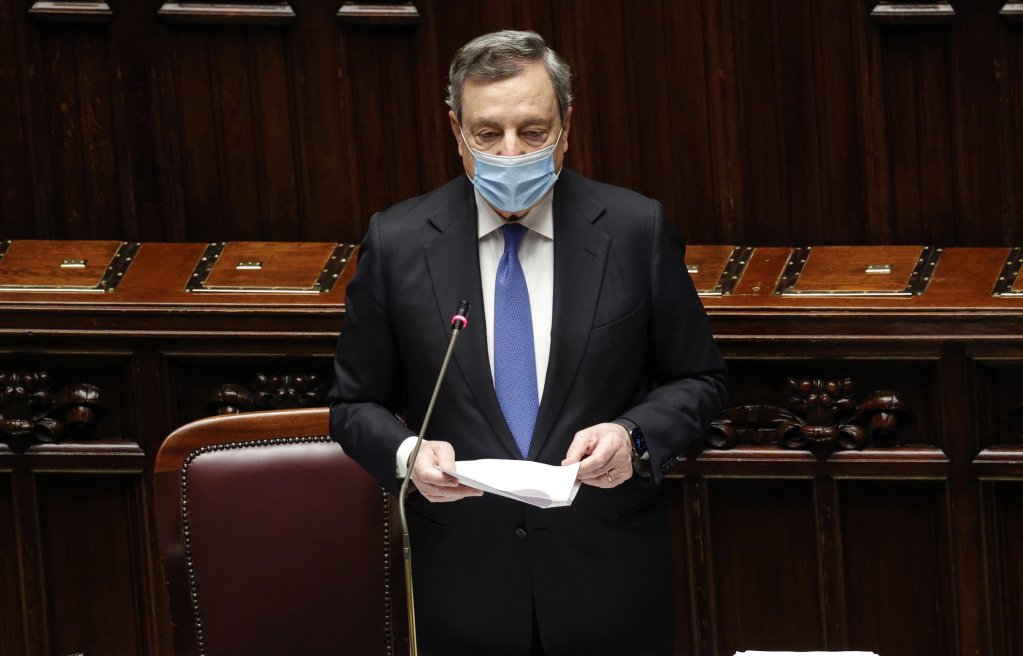 From file: Italian Premier Mario Draghi during a speech in the Italian Lower House | Photo: ANSA/Giuseppe Lami