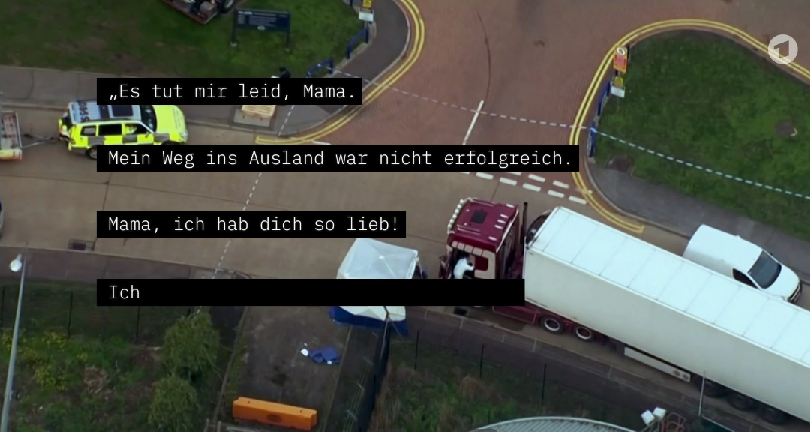 'I'm sorry mum', wrote one 17-year-old Vietnamese boy who died in the lorry which reached the UK in October 2019 | Source: Screenshot RBB/ARD documentary Handelsware Kind