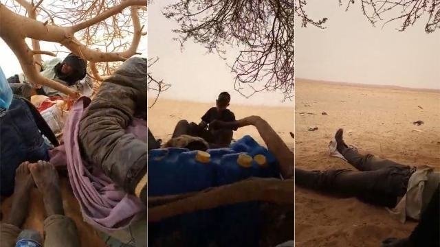 Captures d’écran de la vidéo envoyée par l’un des Observateurs de France 24, acheminé jusqu’à la frontière nigérienne, dans le désert. Crédit : DR