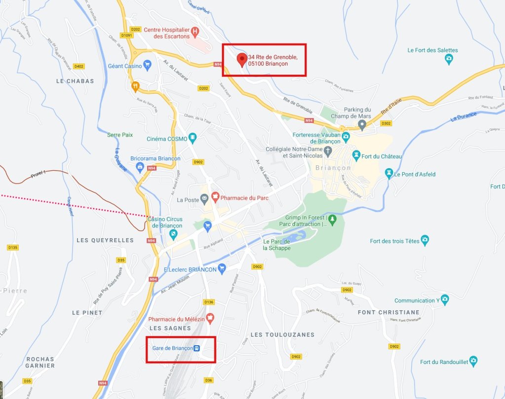 La nouvelle adresse du Refuge se trouve à 3 km de l'ancien local. Crédit : Google map