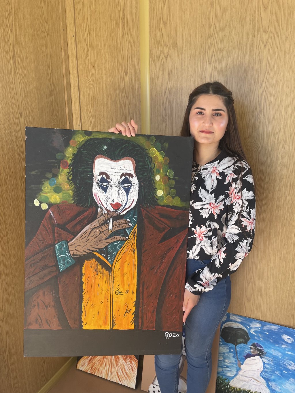 A painting of the Joker by Anna from Iraq, who is now detained in the Kybartai camp in Lithuania | Photo: Gabriela Ramírez