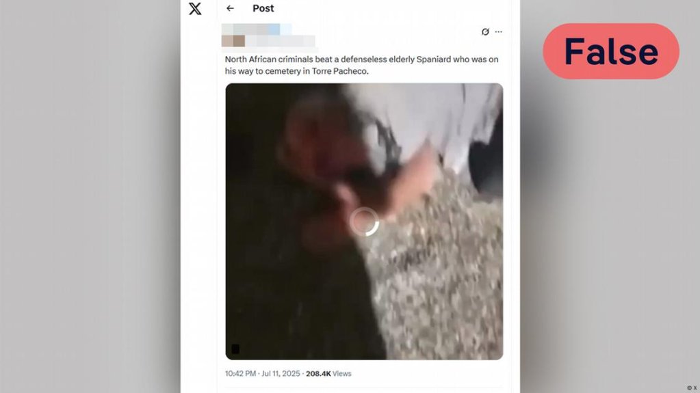 This video widely circulated on social media, but did not show the incident in Torre Pacheco | Photo: X