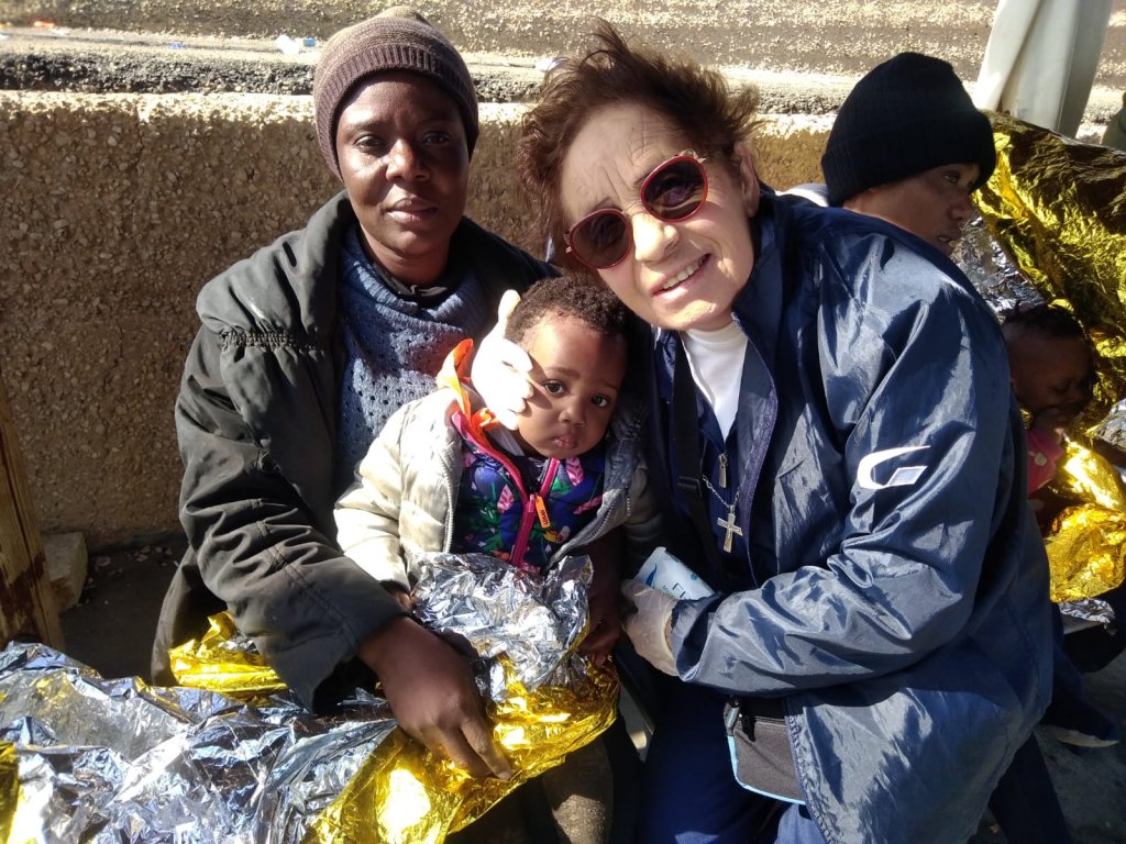 Sister Ausilia (R), a Salesian nun, worked in Lampedusa with migrants until September this year | Photo: Private