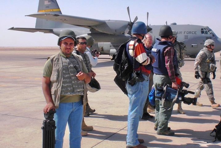 Maher on a reporting trip with other journalists in Basra, southern Iraq in 2009 | Photo: Private