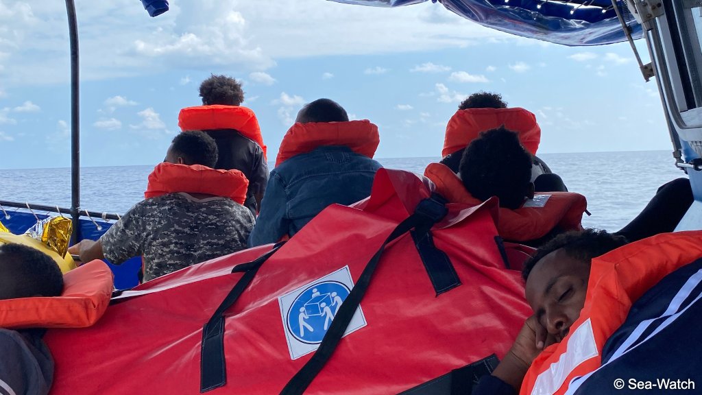 Some of the rescued migrants on board the Aurora on September 29 | Photo: Sea-Watch Press Office